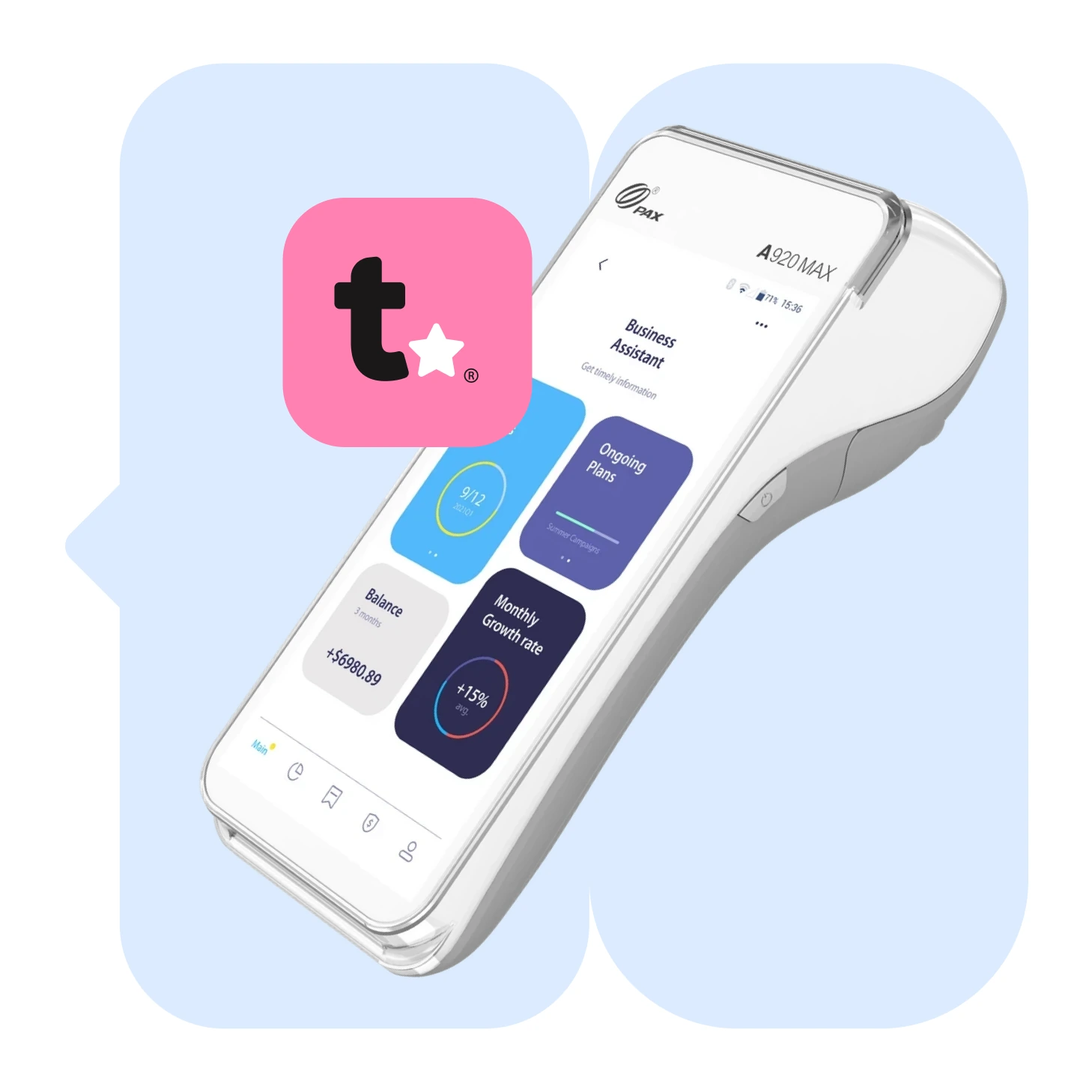 Tafi en un datáfono inteligente bancario